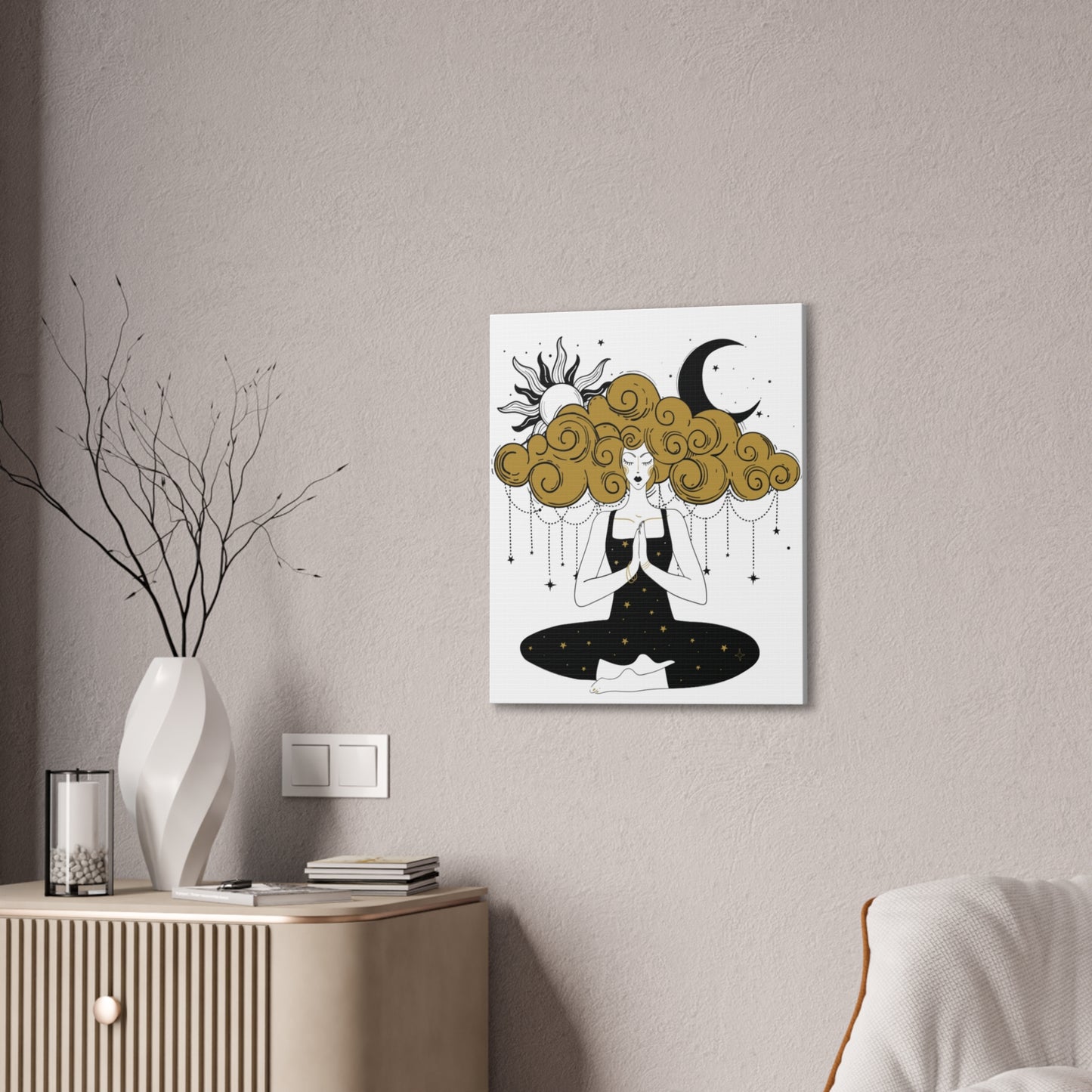 Meditation Girl Canvas Wall Art | Spiritual Yoga Decor