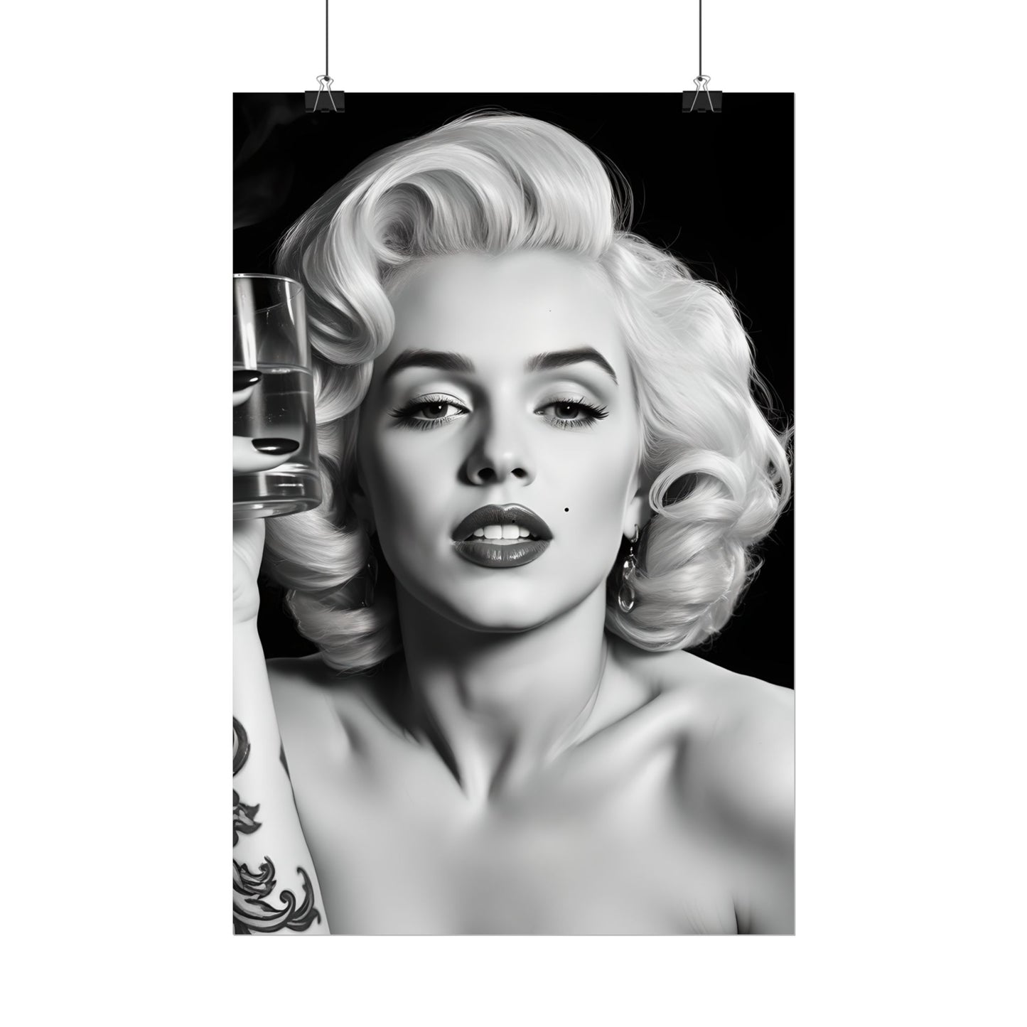Vintage Black And White Marilyn Monroe Poster