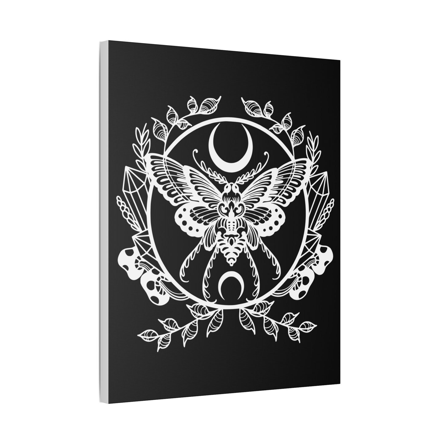 Black Gothic Butterfly Canvas Wall Art | Dark Victorian Decor