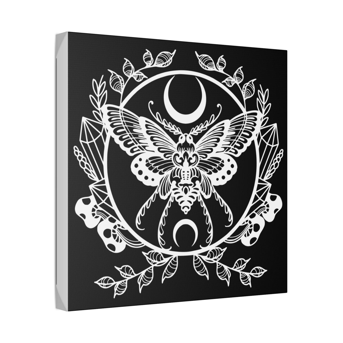 Black Gothic Butterfly Canvas Wall Art | Dark Victorian Decor