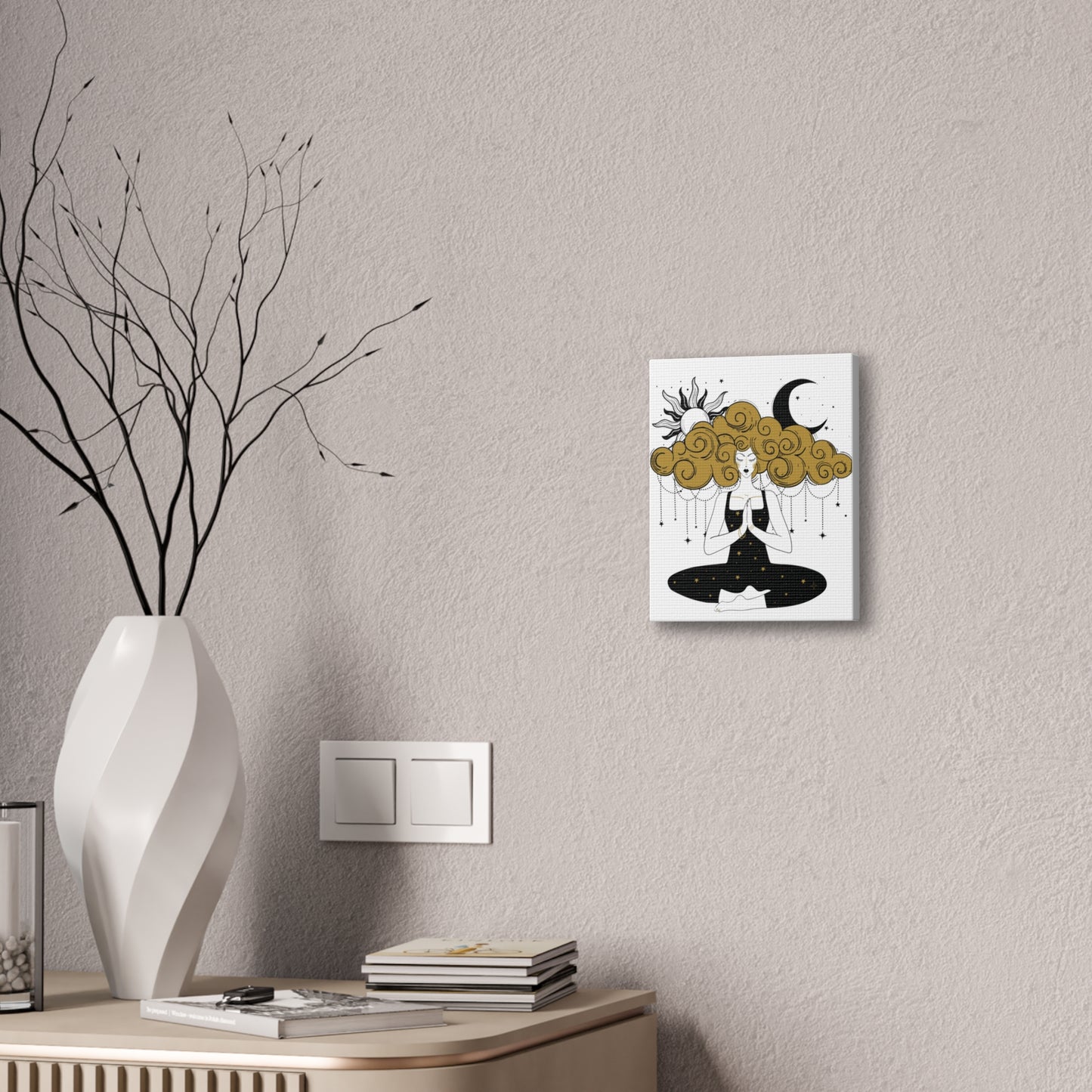 Meditation Girl Canvas Wall Art | Spiritual Yoga Decor