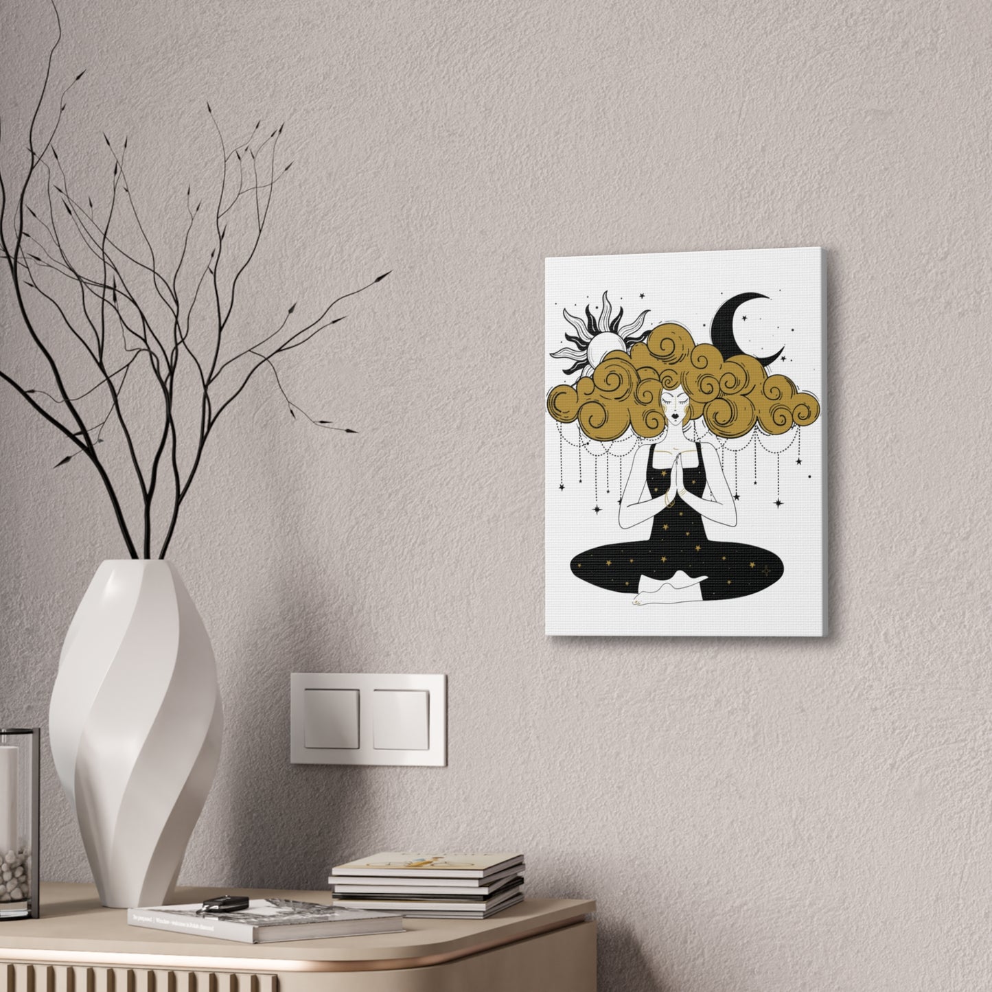 Meditation Girl Canvas Wall Art | Spiritual Yoga Decor