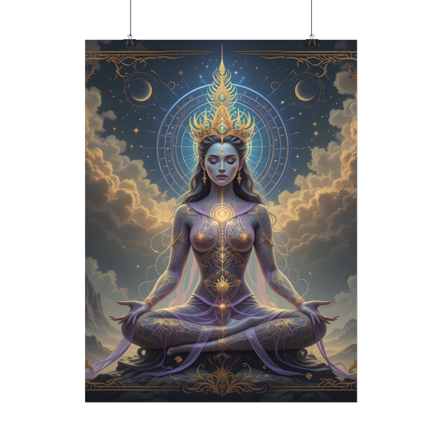 Calming Meditation Poster | Mindfulness Wall Art Print for Home Decor