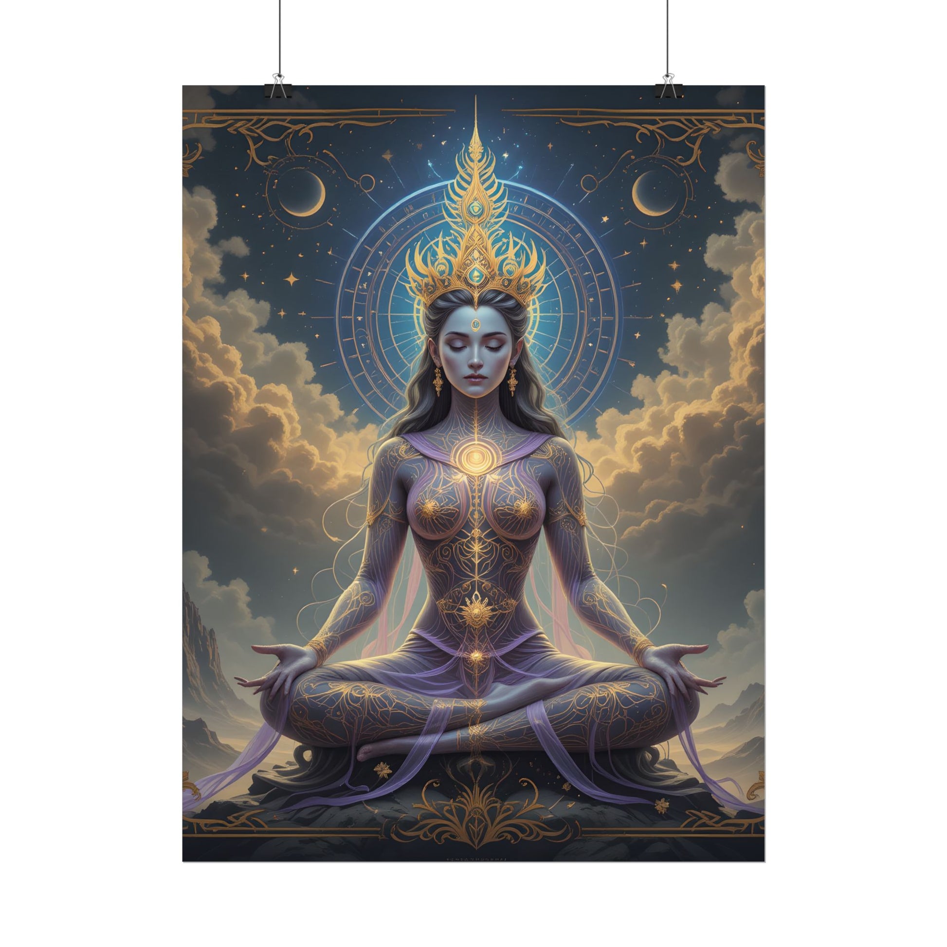 Calming Meditation Poster | Mindfulness Wall Art Print for Home Decor
