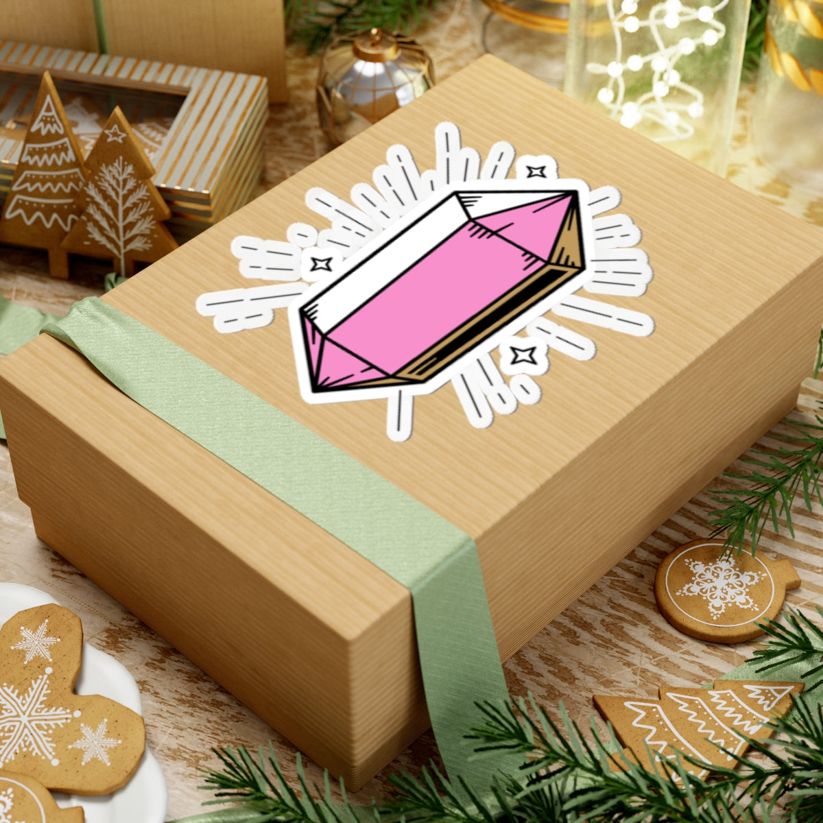 Pink Crystal Kiss-Cut Stickers