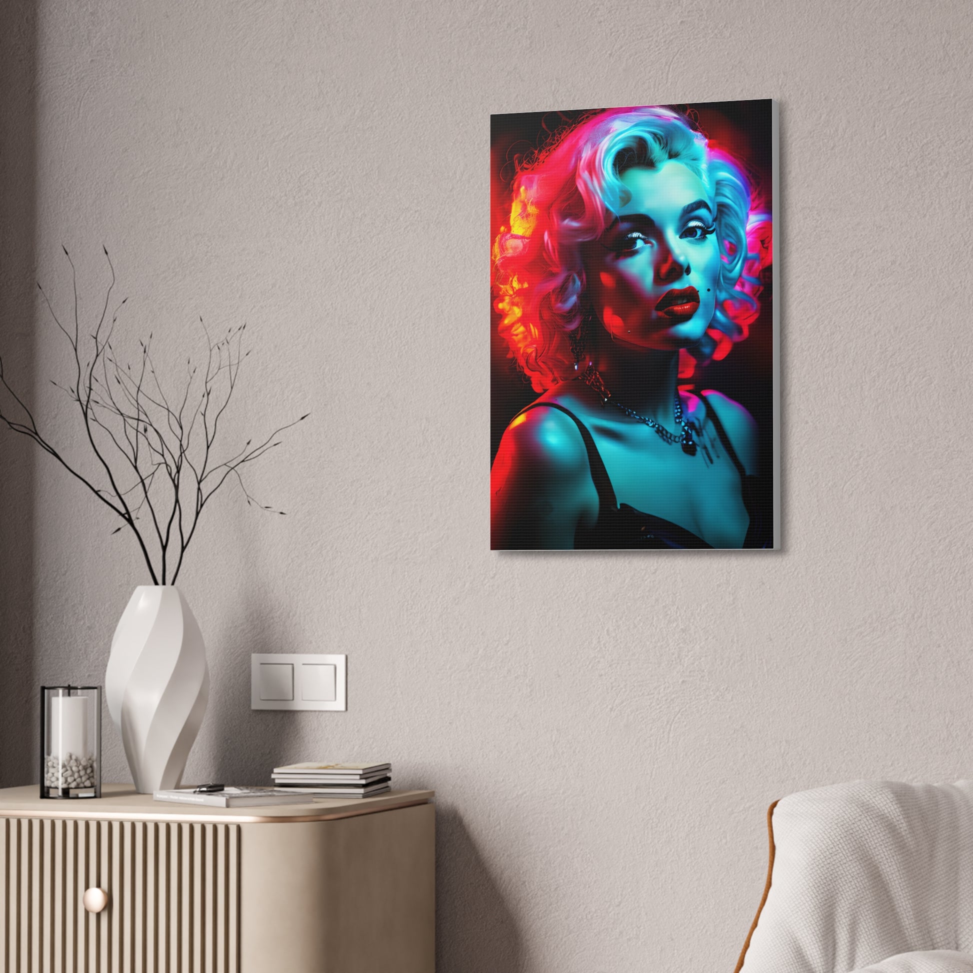 Vibrant Neon Pop Art Canvas – Marilyn Monroe Wall Decor