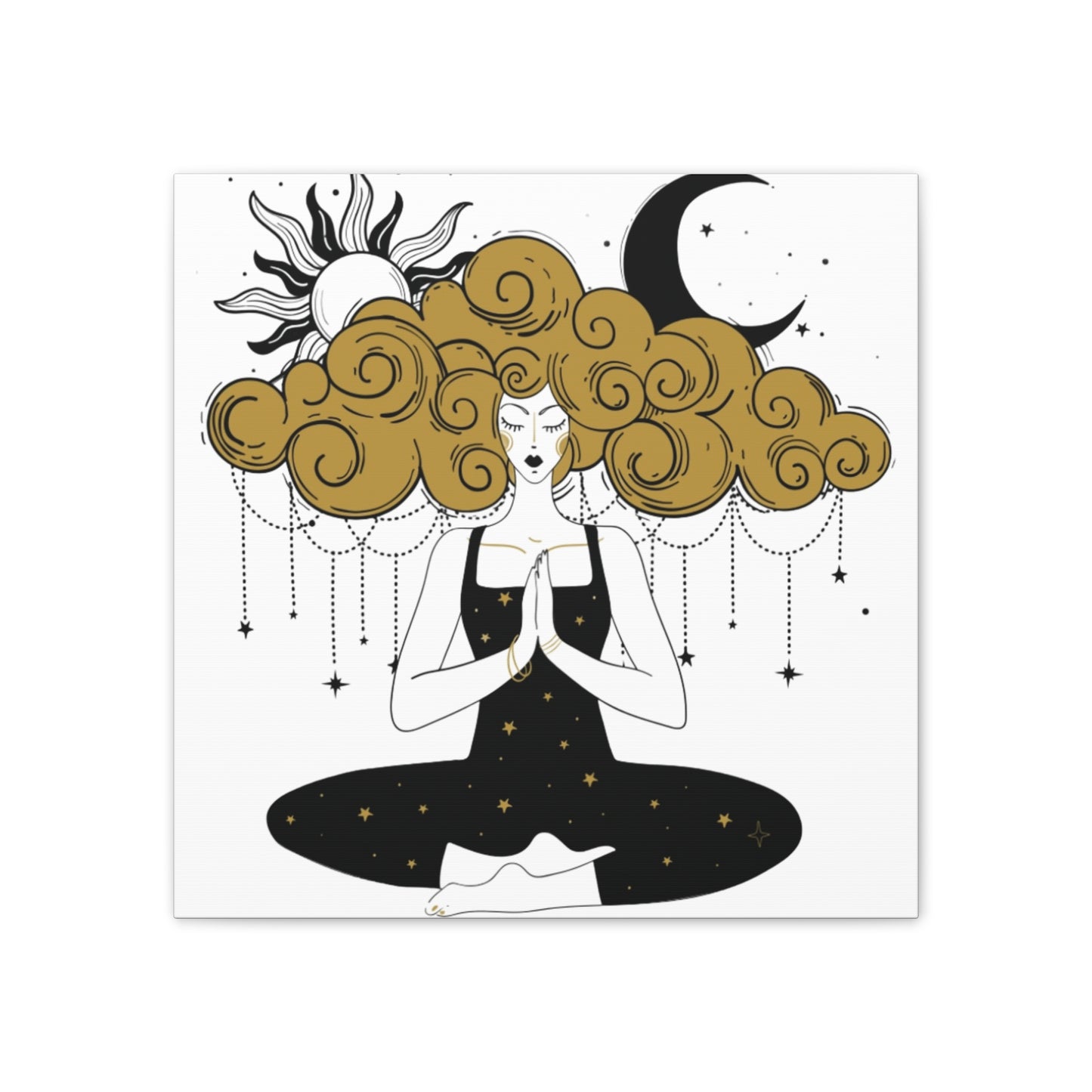 Meditation Girl Canvas Wall Art | Spiritual Yoga Decor