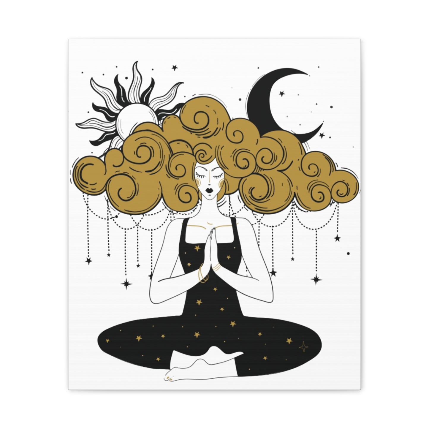 Meditation Girl Canvas Wall Art | Spiritual Yoga Decor