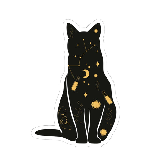 Cosmic Witch Cat Sticker For Planners, Scrapbooking, and Spell Books