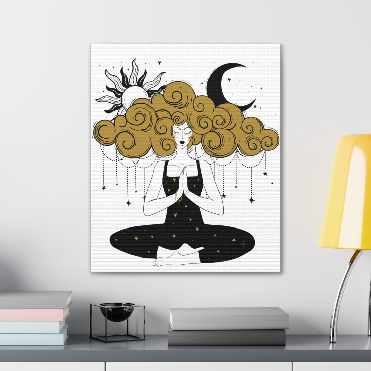 Meditation Girl Canvas Wall Art | Spiritual Yoga Decor