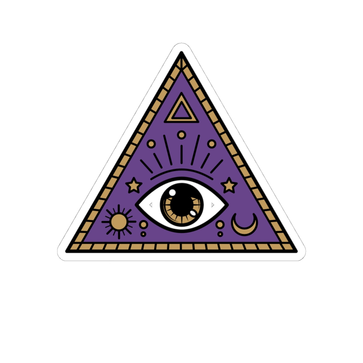 Purple Evil Eye kiss-cut vinyl sticker – mystical spiritual decor sticker for journals, laptops, and crafts