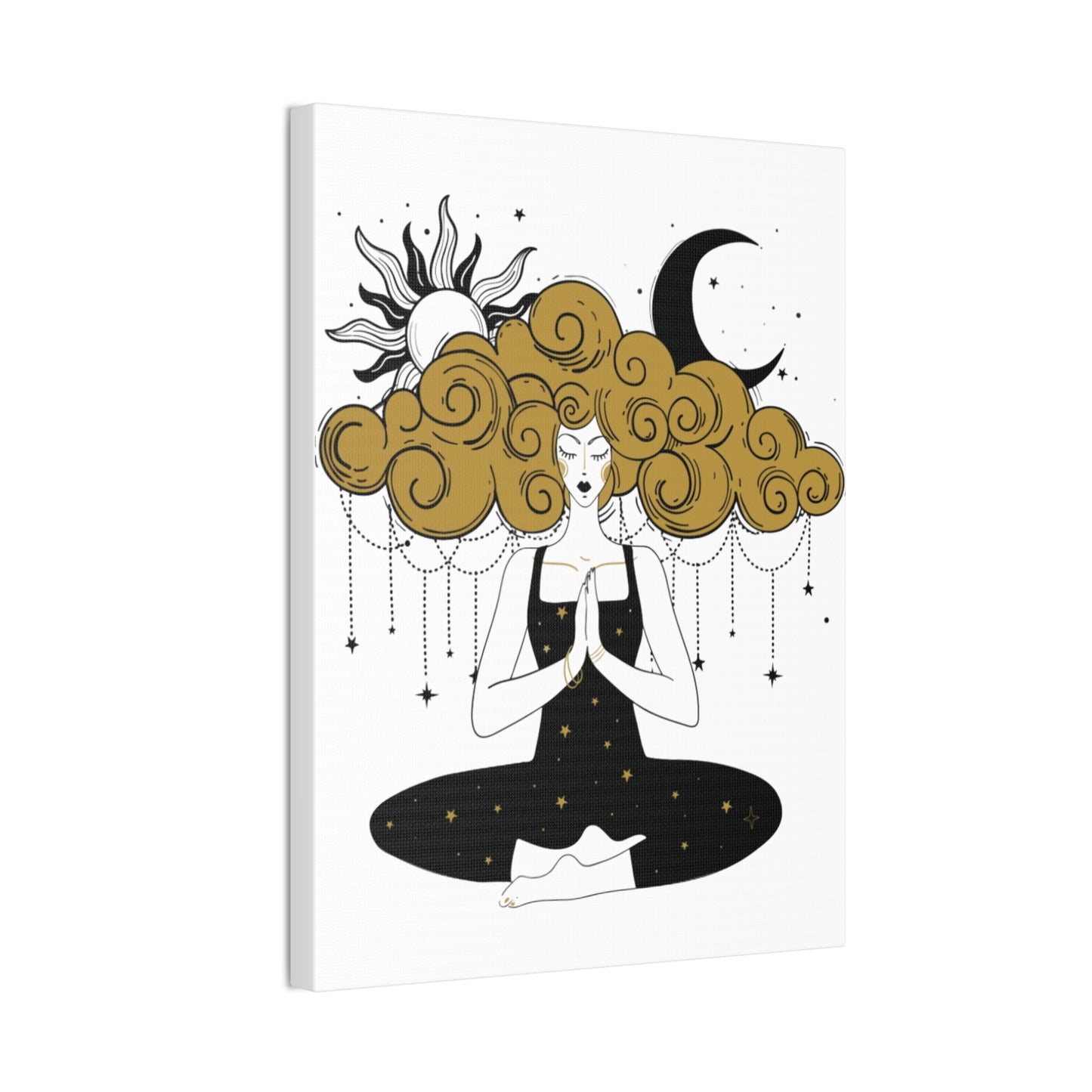 Meditation Girl Canvas Wall Art | Spiritual Yoga Decor