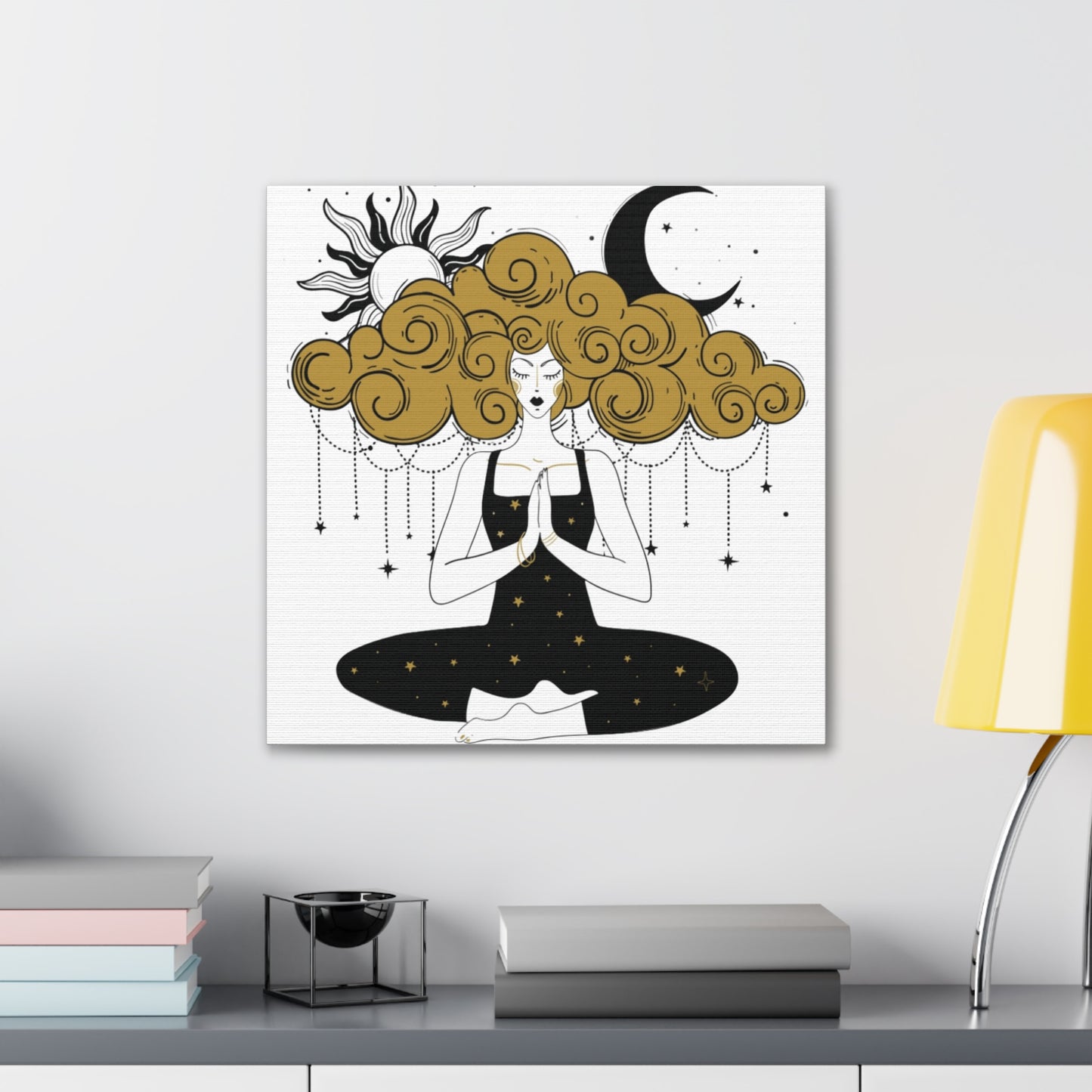 Meditation Girl Canvas Wall Art | Spiritual Yoga Decor