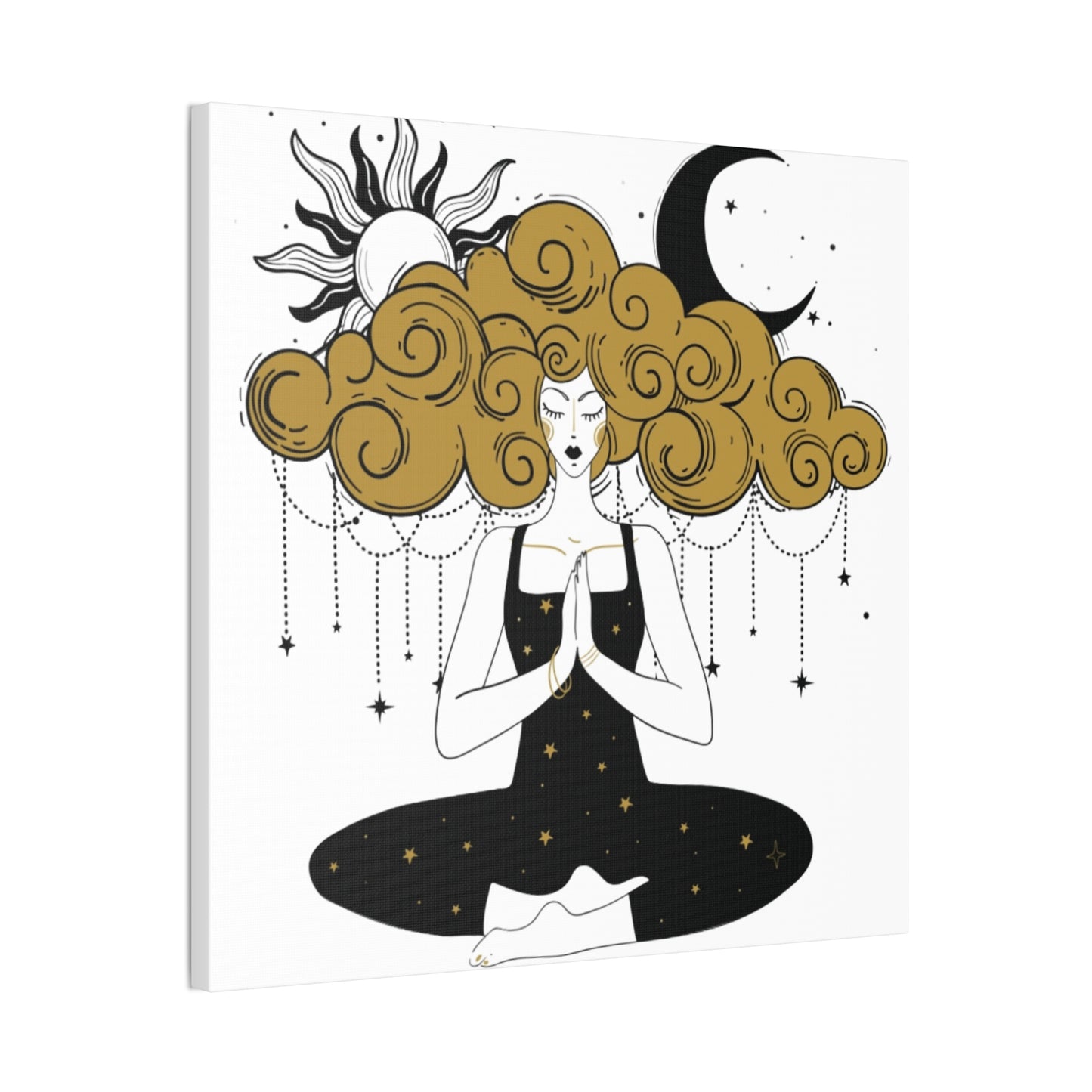 Meditation Girl Canvas Wall Art | Spiritual Yoga Decor