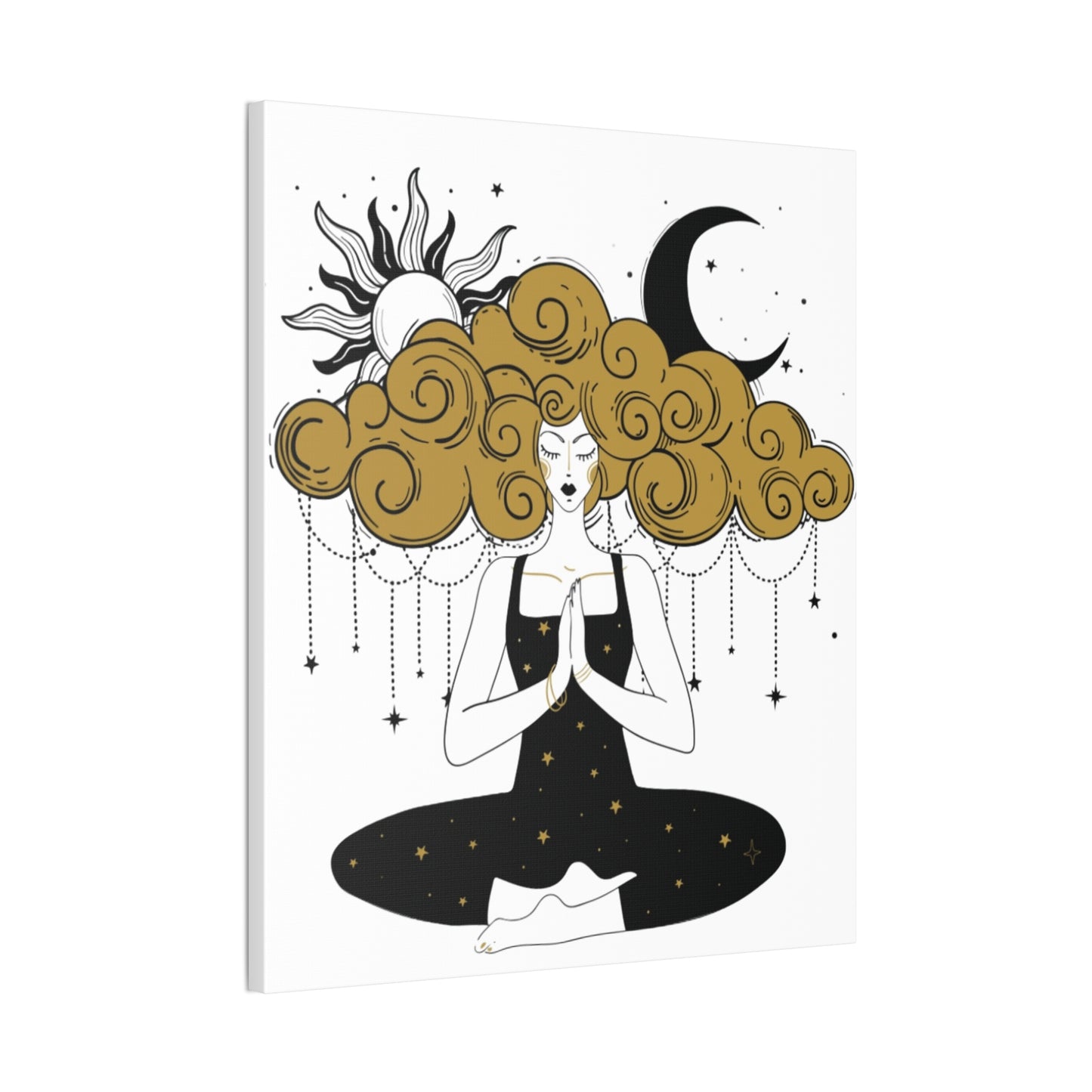 Meditation Girl Canvas Wall Art | Spiritual Yoga Decor