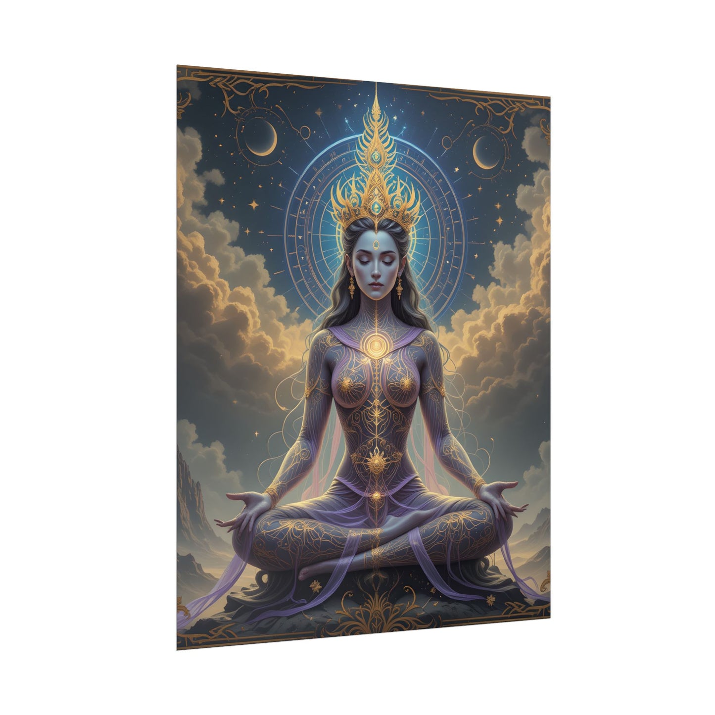 Calming Meditation Poster | Mindfulness Wall Art Print for Home Decor