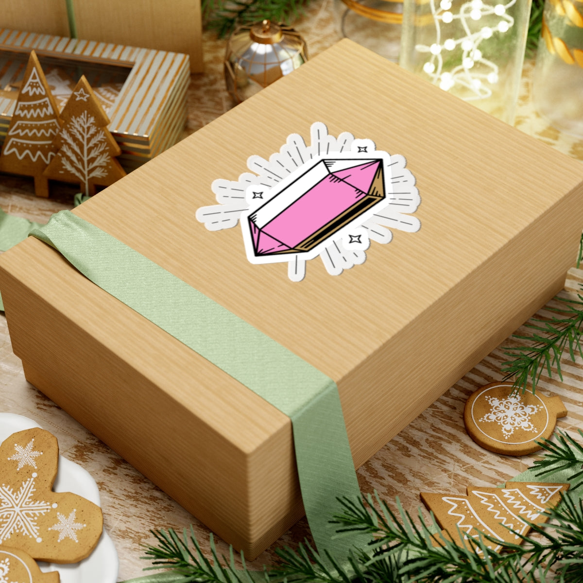 Pink Crystal Kiss-Cut Stickers