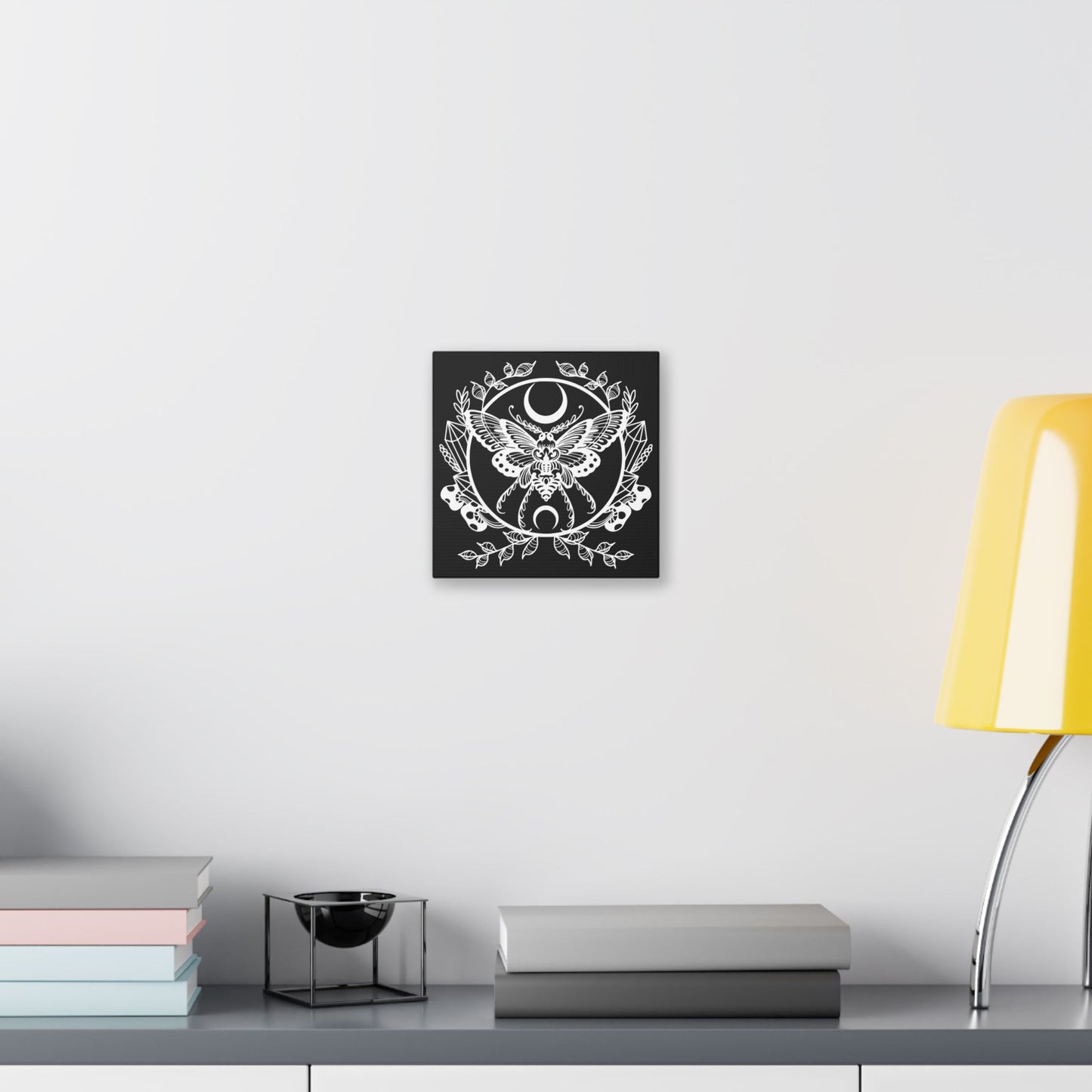 Black Gothic Butterfly Canvas Wall Art | Dark Victorian Decor
