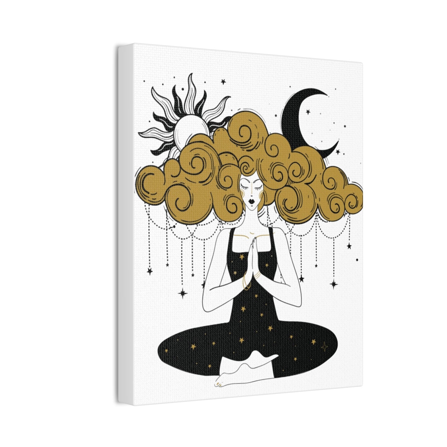 Meditation Girl Canvas Wall Art | Spiritual Yoga Decor