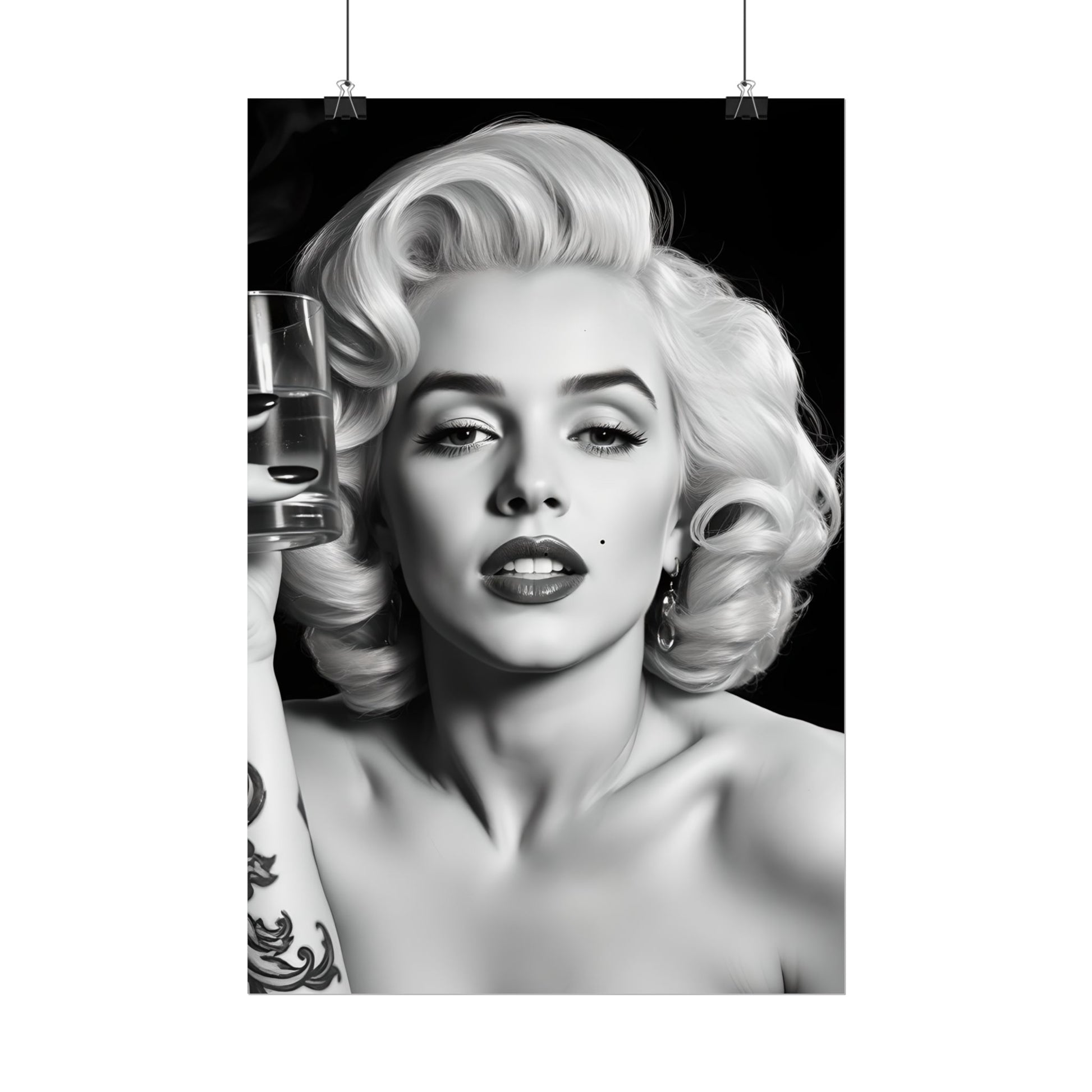 Vintage Black And White Marilyn Monroe Poster 