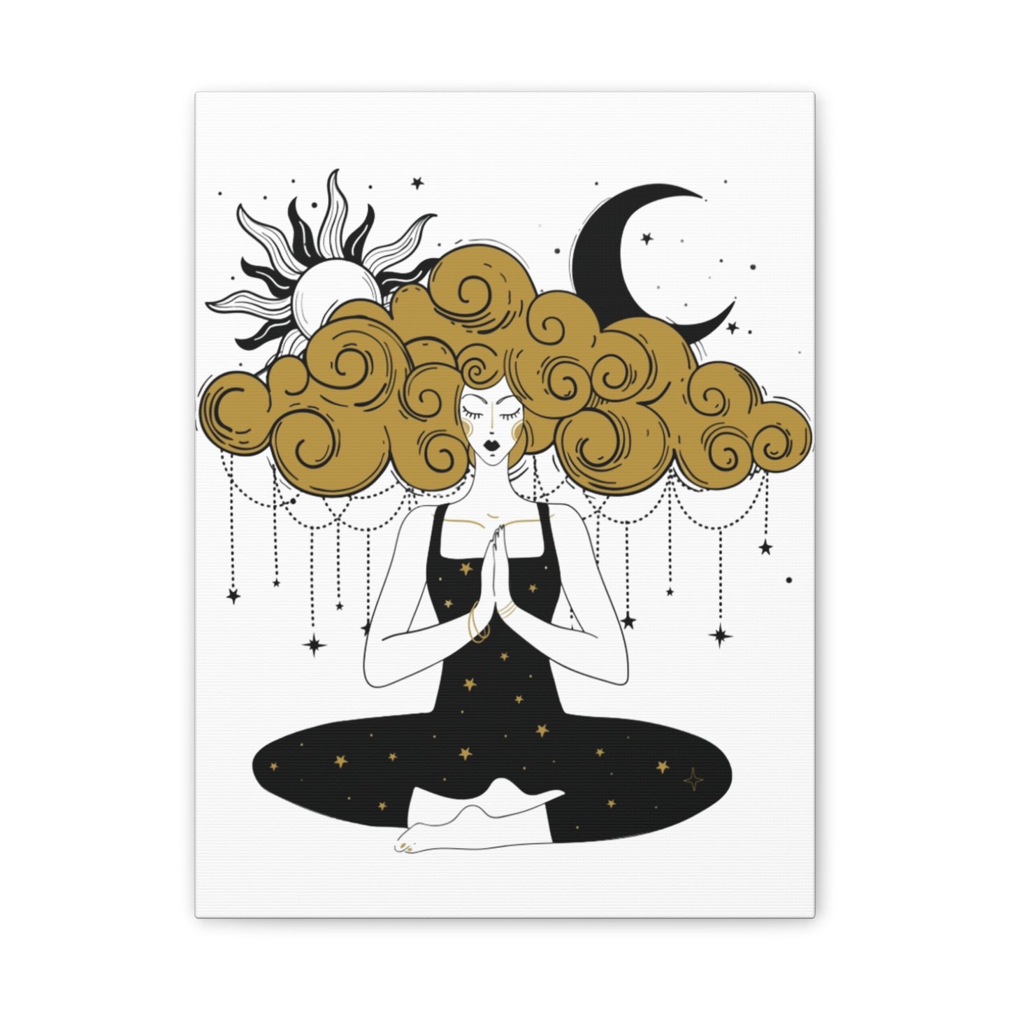 Meditation Girl Canvas Wall Art | Spiritual Yoga Decor