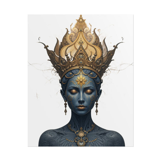 Artistic Crowned Maiden Rolled Poster, Wall Art Decor, Gothic Home Decor