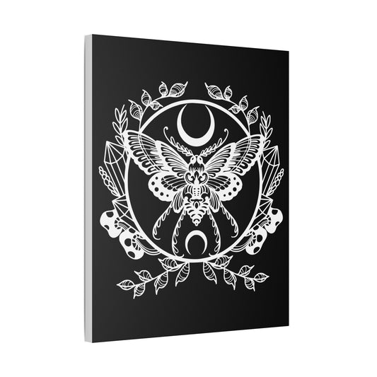 Black Gothic Butterfly Canvas Wall Art | Dark Victorian Decor