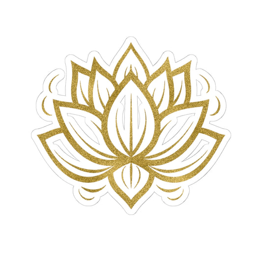 Gold colored Lotus Flower Meditation Stickers