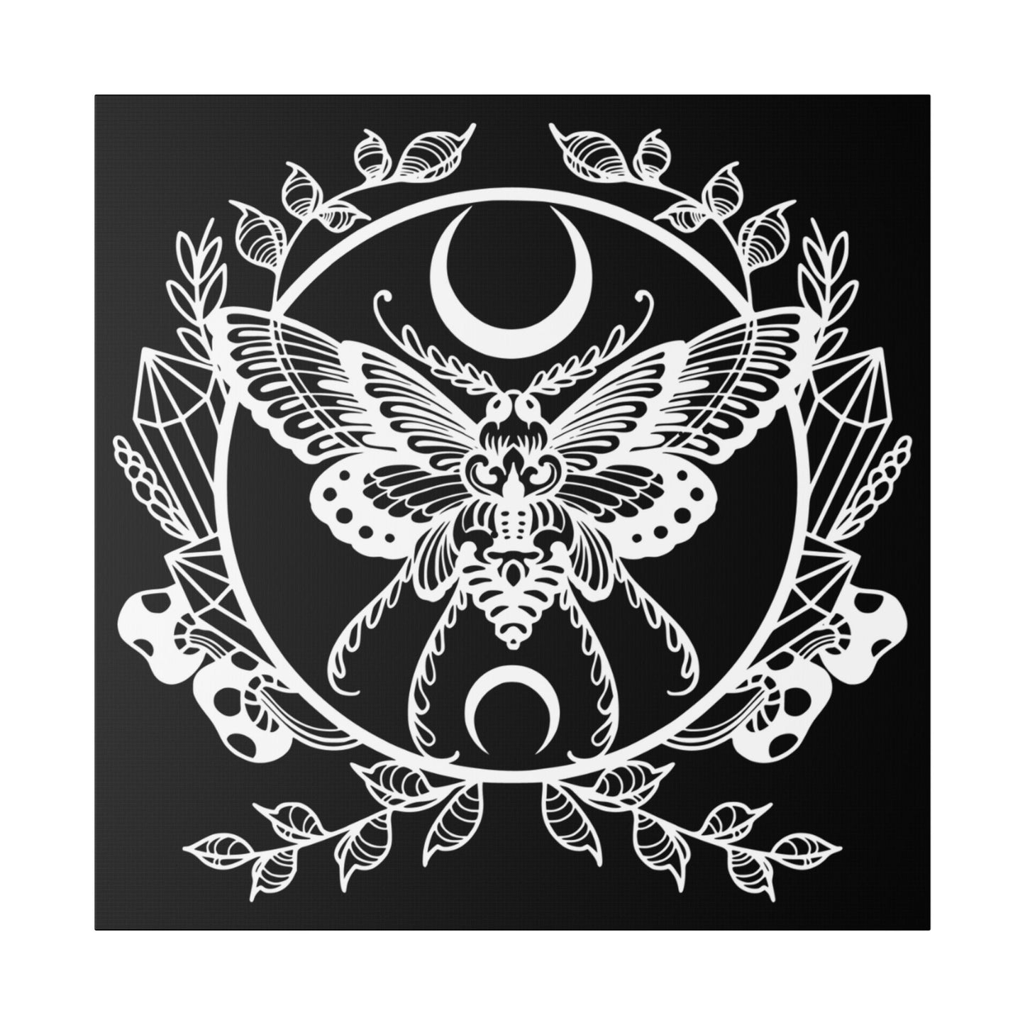 Black Gothic Butterfly Canvas Wall Art | Dark Victorian Decor
