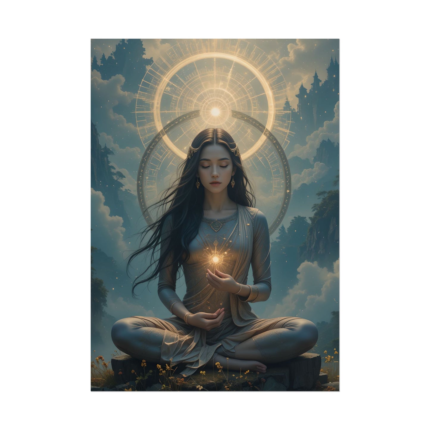 Serene Meditation Wall Art Poster - Spiritual Spiritual Decor