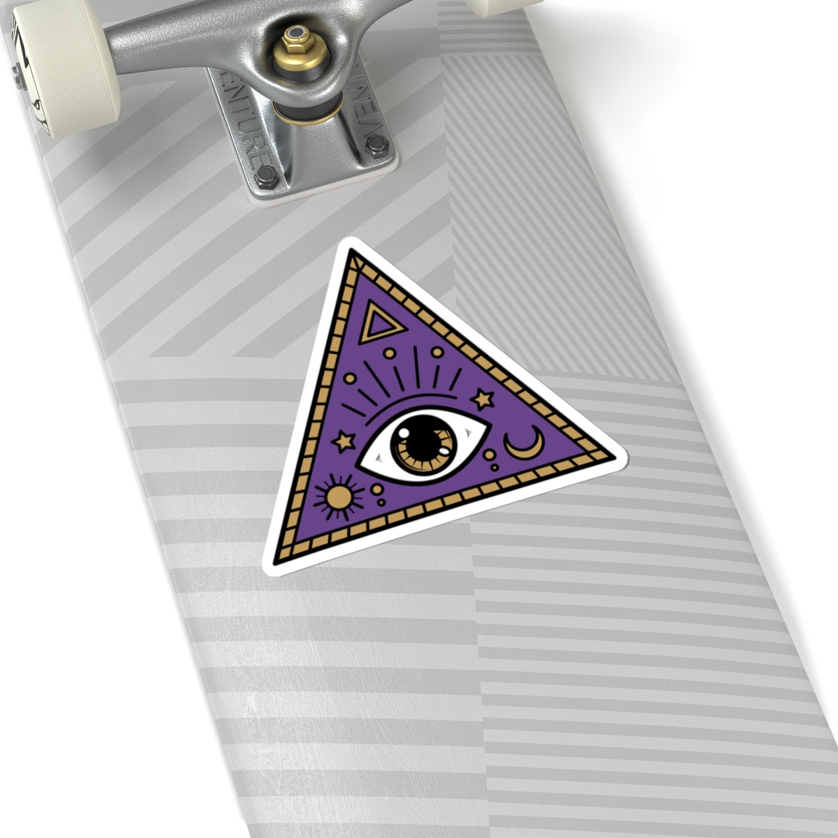 Purple Evil Eye decor sticker – kiss-cut witchy vinyl decal for spiritual protection and boho aesthetic crafts