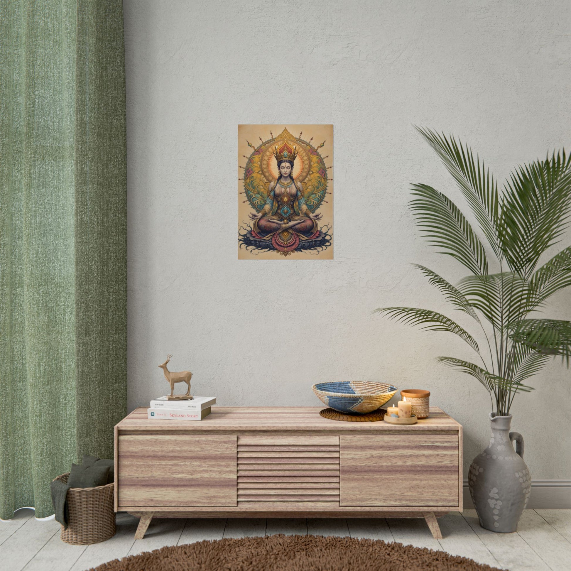 Yoga Goddess Mandala Meditation Poster for spiritual and mindfulness wall décor