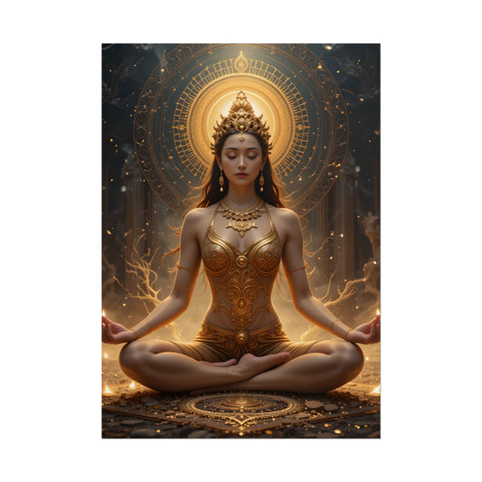 Girl Meditating under the sky  Poster