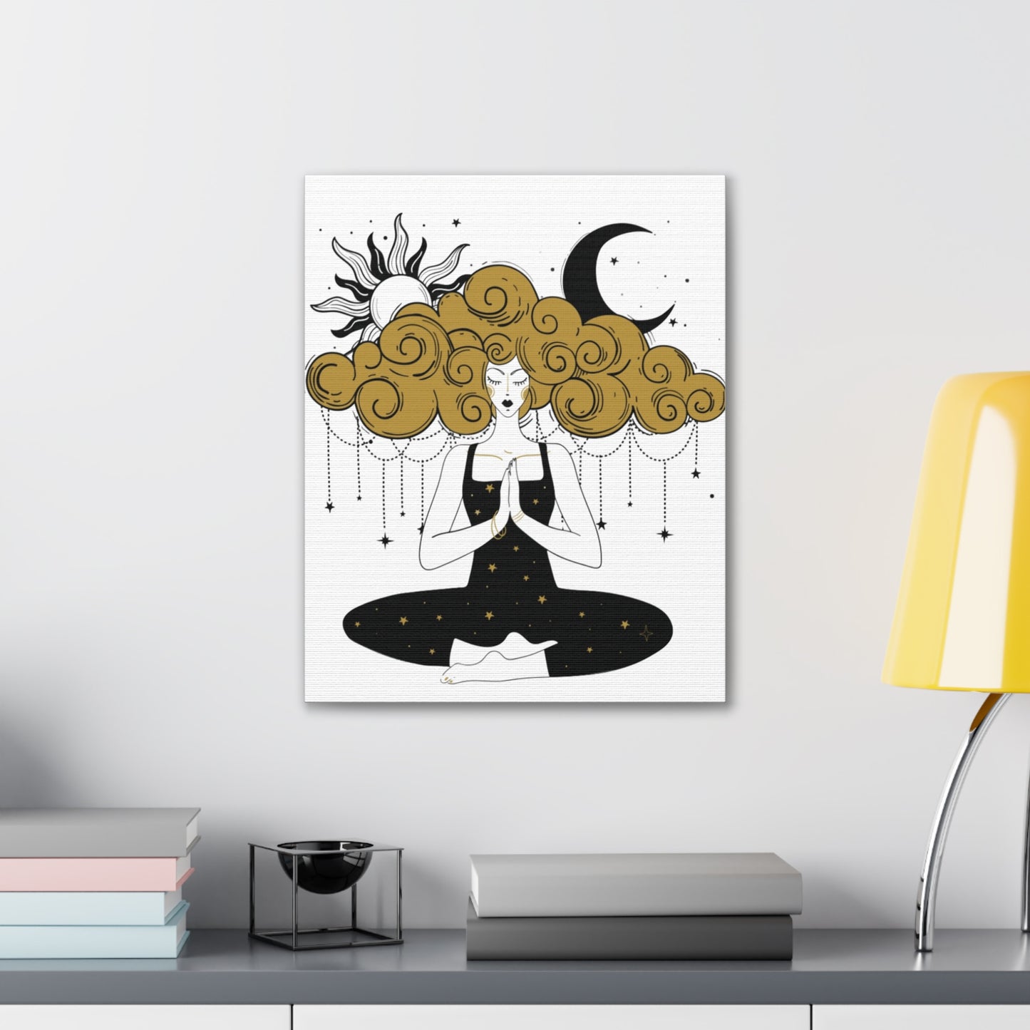 Meditation Girl Canvas Wall Art | Spiritual Yoga Decor