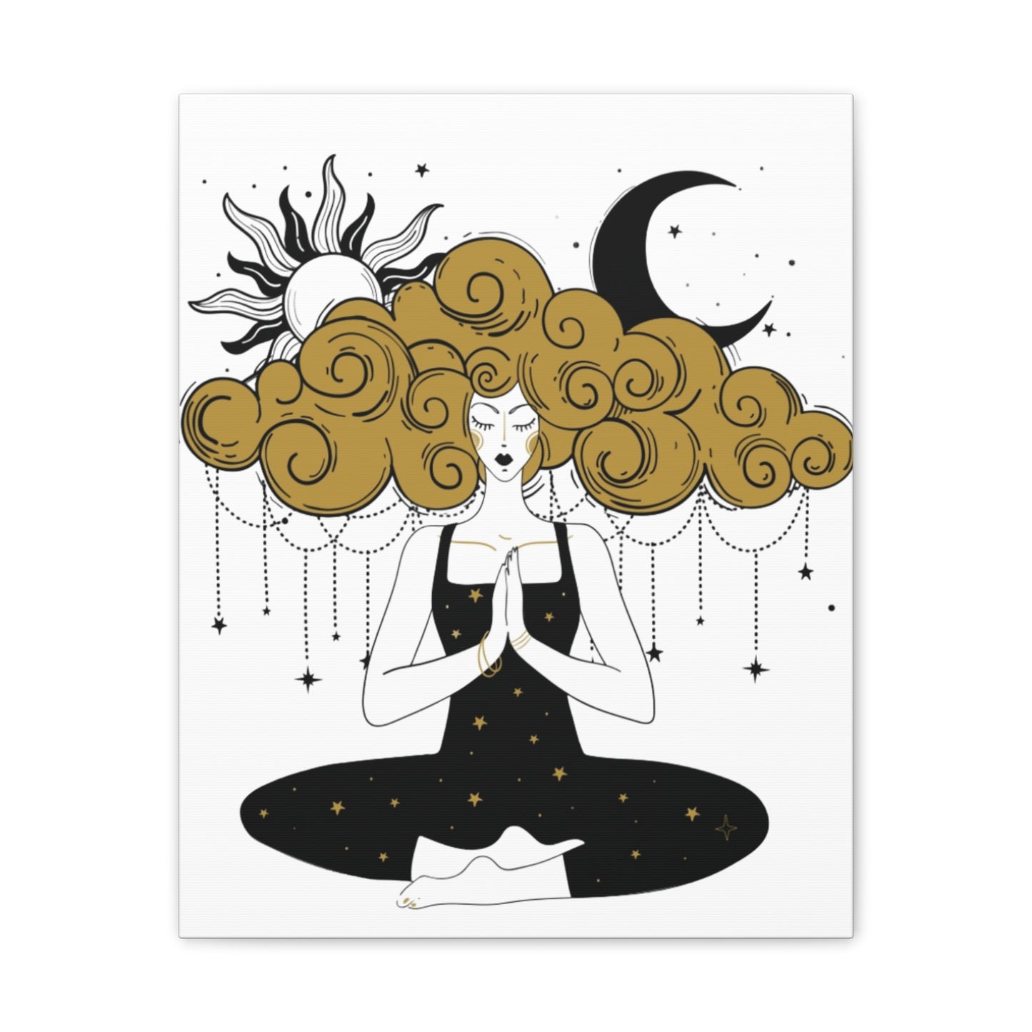 Meditation Girl Canvas Wall Art | Spiritual Yoga Decor