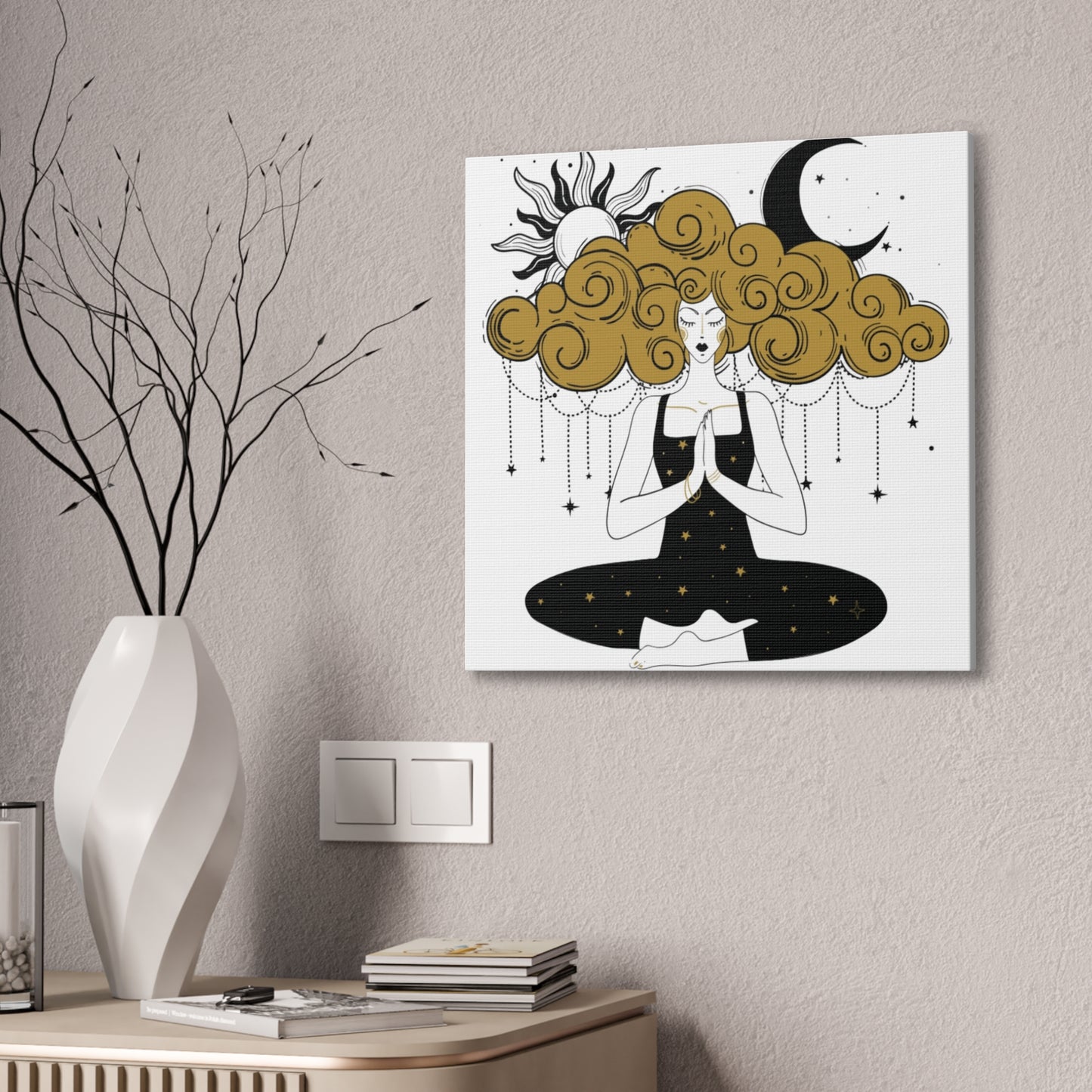 Meditation Girl Canvas Wall Art | Spiritual Yoga Decor